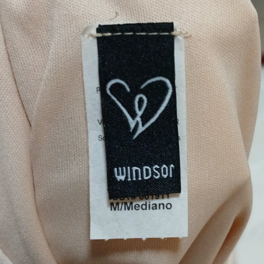 NWOT Windsor 2 Piece Formal Maxi Dress Women’s Size M Set Beige Halter Crop Top - Picture 5 of 6